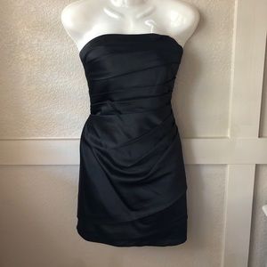 Davids Bridal black strapless dress